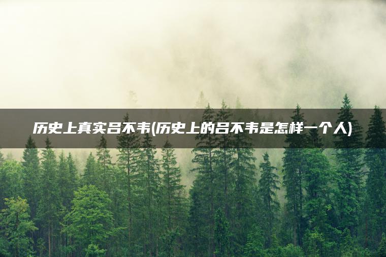 历史上真实吕不韦(历史上的吕不韦是怎样一个人)