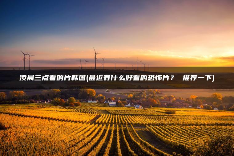 凌晨三点看的片韩国(最近有什么好看的恐怖片？ 推荐一下)