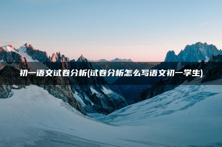初一语文试卷分析(试卷分析怎么写语文初一学生)