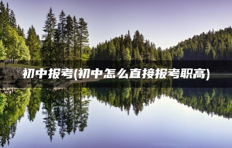 初中报考(初中怎么直接报考职高)