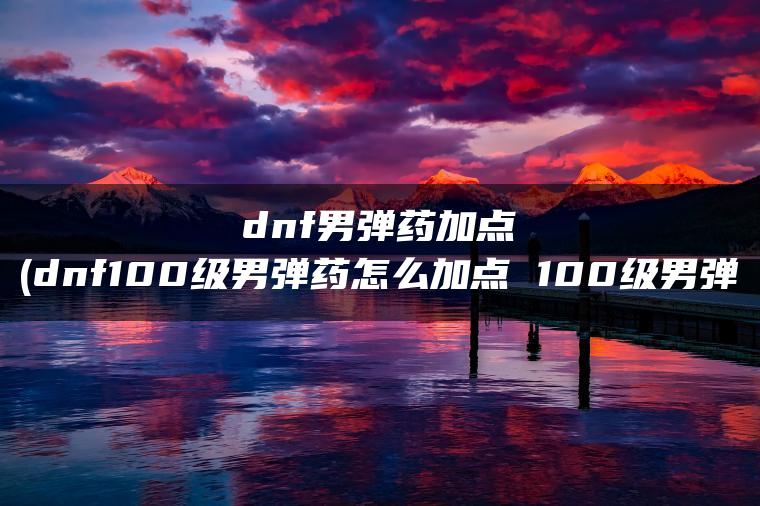 dnf男弹药加点(dnf100级男弹药怎么加点 100级男弹