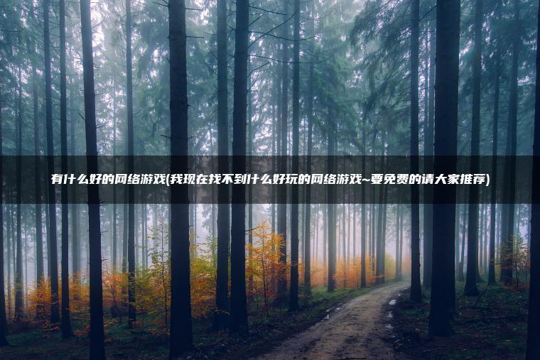 有什么好的网络游戏(我现在找不到什么好玩的网络游戏~要免费的请大家推荐)