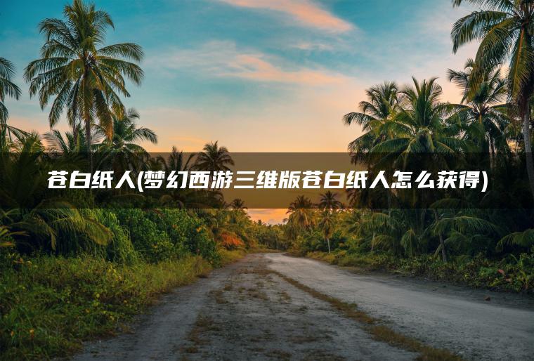 苍白纸人(梦幻西游三维版苍白纸人怎么获得)