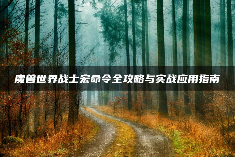 魔兽世界战士宏命令全攻略与实战应用指南
