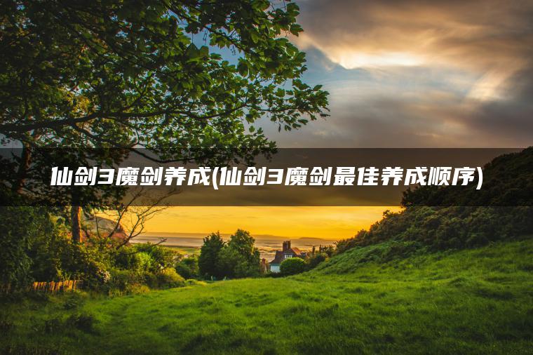 仙剑3魔剑养成(仙剑3魔剑最佳养成顺序)