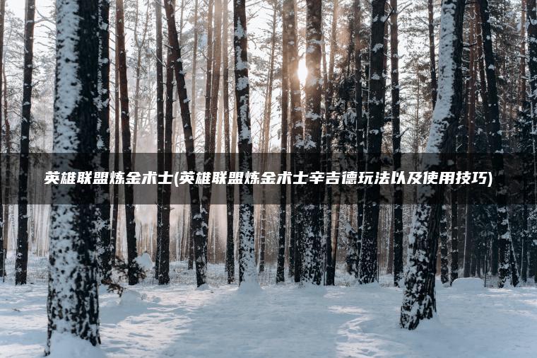英雄联盟炼金术士(英雄联盟炼金术士辛吉德玩法以及使用技巧)