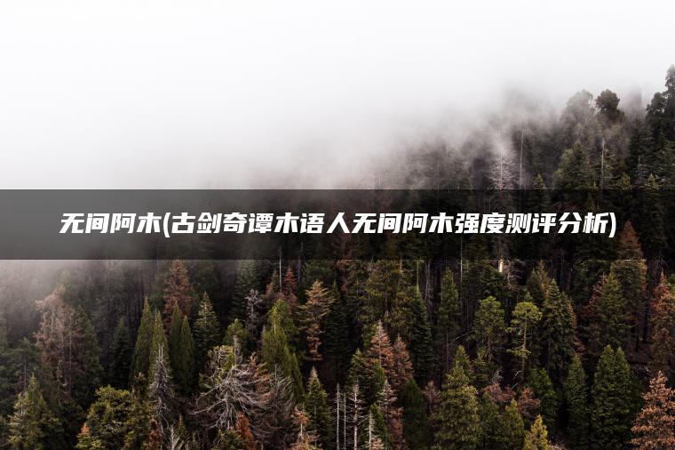 无间阿木(古剑奇谭木语人无间阿木强度测评分析)