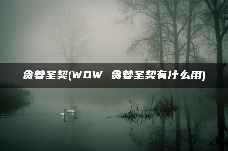 贪婪圣契(WOW 贪婪圣契有什么用)