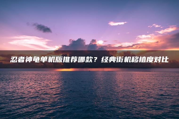 忍者神龟单机版推荐哪款？经典街机移植度对比