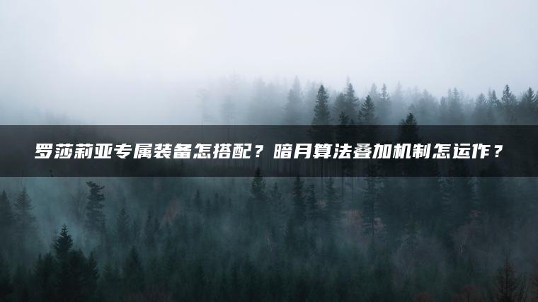 罗莎莉亚专属装备怎搭配？暗月算法叠加机制怎运作？