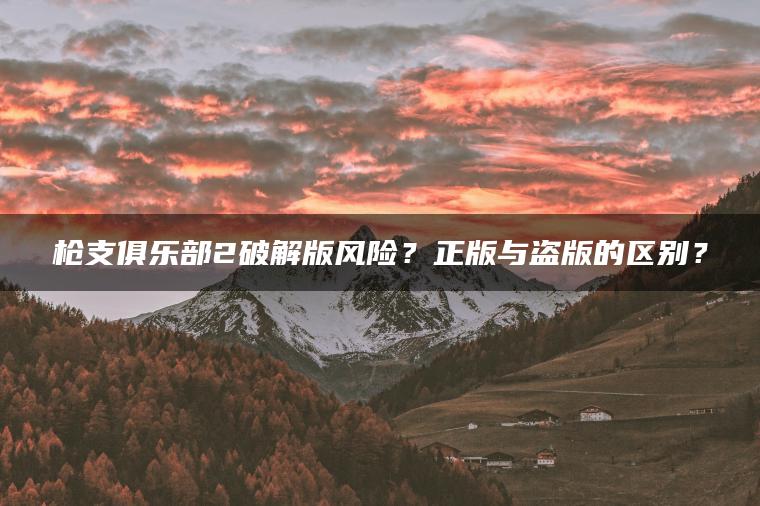 枪支俱乐部2破解版风险？正版与盗版的区别？