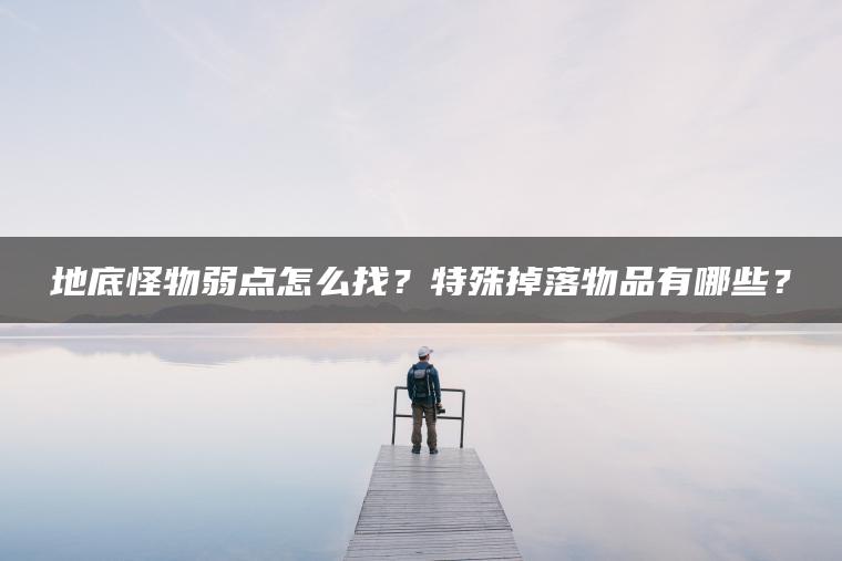 地底怪物弱点怎么找？特殊掉落物品有哪些？