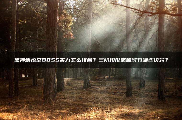 黑神话悟空BOSS实力怎么排名？三阶段形态破解有哪些诀窍？