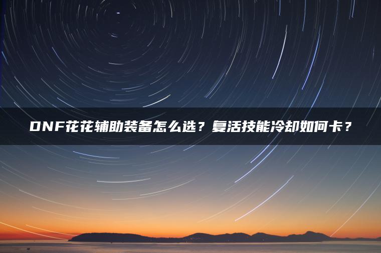 DNF花花辅助装备怎么选？复活技能冷却如何卡？