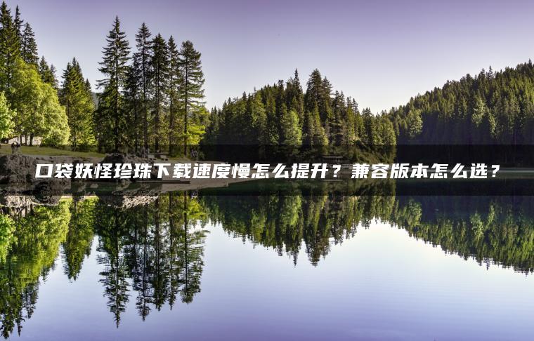 口袋妖怪珍珠下载速度慢怎么提升？兼容版本怎么选？