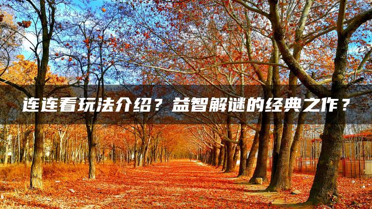 连连看玩法介绍？益智解谜的经典之作？