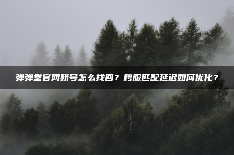 弹弹堂官网账号怎么找回？跨服匹配延迟如何优化？