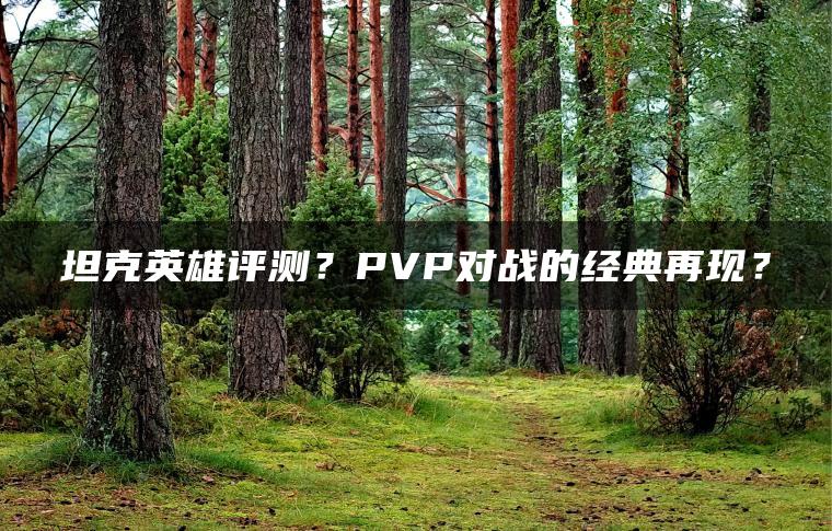 坦克英雄评测？PVP对战的经典再现？
