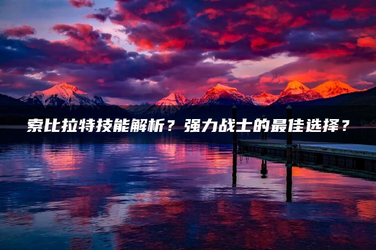 索比拉特技能解析？强力战士的最佳选择？