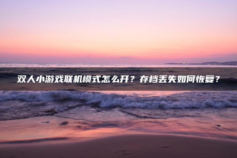 双人小游戏联机模式怎么开？存档丢失如何恢复？