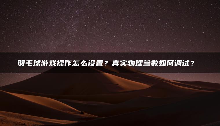 羽毛球游戏操作怎么设置？真实物理参数如何调试？​​
