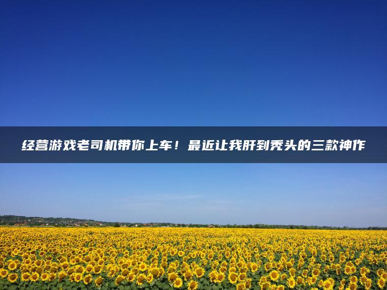 经营游戏老司机带你上车！最近让我肝到秃头的三款神作