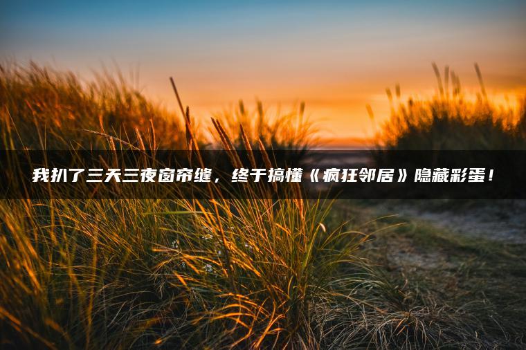 我扒了三天三夜窗帘缝，终于搞懂《疯狂邻居》隐藏彩蛋！